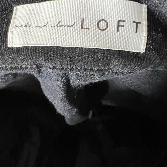 Loft Pinwale Corduroy Pants Womens 2 Black Skinny Stretc Soft Fall Clean Girl - Picture 5 of 7